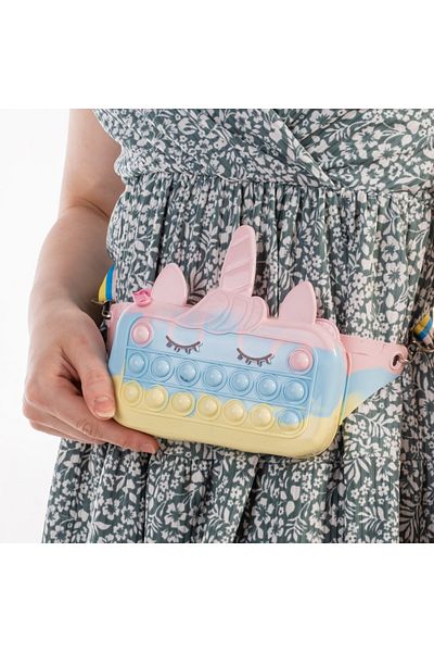 Allbags Silicone Popit Body Bag and Waist Bag, Unicorn Figure