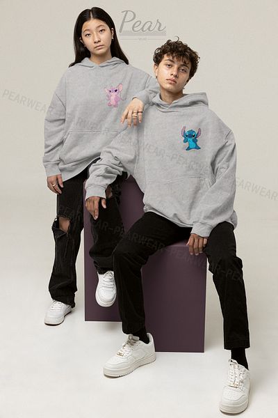 Pear Wear Σετ φούτερ και κουκούλα με μοτίβο Lilo Stitch Unisex Oversize