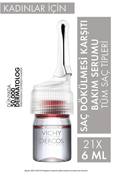 Vichy Dercos Aminexil Clinical 5 21x6ml - Kadınlar için Saç Dökülmesine Karşı Serum