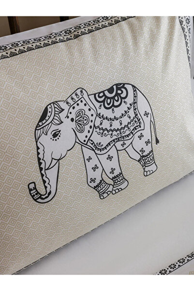 LC Waikiki Pamuk Çarşaflı Fil Baskılı Çift Kişilik Nevresim Takımı