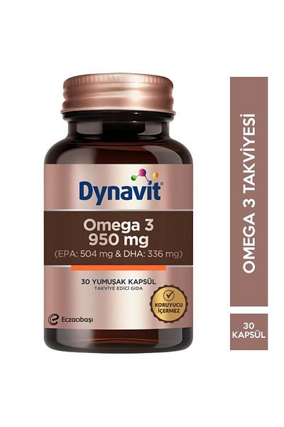 Dynavit Omega 3 950 mg - 30 Soft Capsules Food Supplement, 2 Pack
