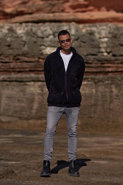 ixir Λούτρινα Oversize Ανδρικά Παλτό & Μπουφάν Μαύρο