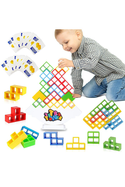 YILDIRIM OYUNCAK Balance Tetris Kule Renkli Yapı Denge Oyunu