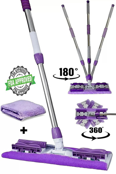 Mayaglory Sihirli Yer Mopu Fayans Duvar Yüzey Temizlik Mikrofiber Mandallı Mo...
