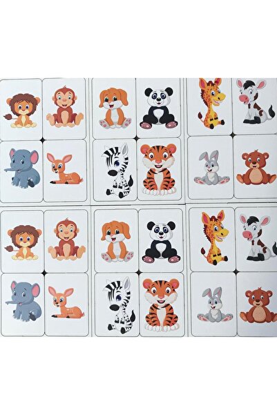 Trendy Toys Eğitici Ahşap Hafıza Eşleştirme Oyunu Animal Memory Game