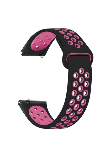 Microsonic Huawei Watch GT4 46mm Rainbow Gently Band Kordon Siyah Pembe