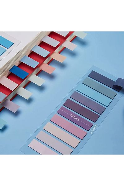 Rota Hediyelik 10 Colorful Retro Colors, Transparent Pet Index, Index Sticker, Post It, Sticky Note