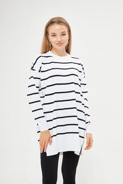 Minharir Τονίκ με ριγέ Mercerized Crew Neck