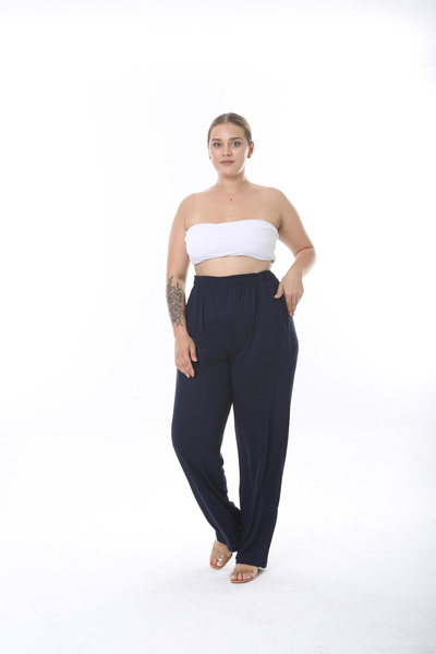 XL Modam WOMEN'S LARGE SIZE TYPE VISKOSE SPRING SUMMER NAVY BLUE PANT