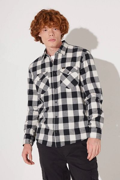 Lee Checked 100% Cotton Regular Fit Shirt Men's SHIRT L66RRRNQ