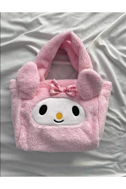 Genel Markalar Kuromi My Melody Pembe Peluş Kadın Çanta Kadın Çantası El Çant...