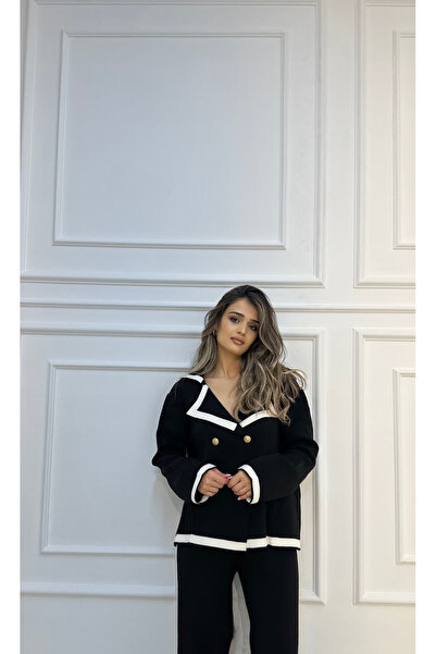 ossons Χρυσό κουμπί με λεπτομέρεια εκρού παντελόνι με διπλό στήθος Ζακέτα στο...