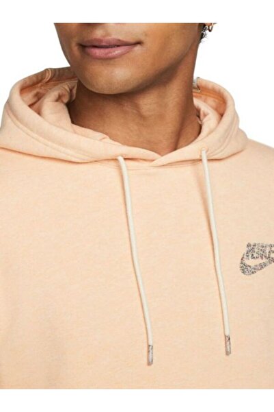 Nike Sportswear Fleece Pullover Hoodie Erkek Turuncu Günlük Sweatshirt