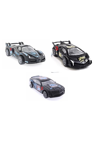 MEGA Fast Racer Model Çek Bırak Metal Araba Siyah Seri