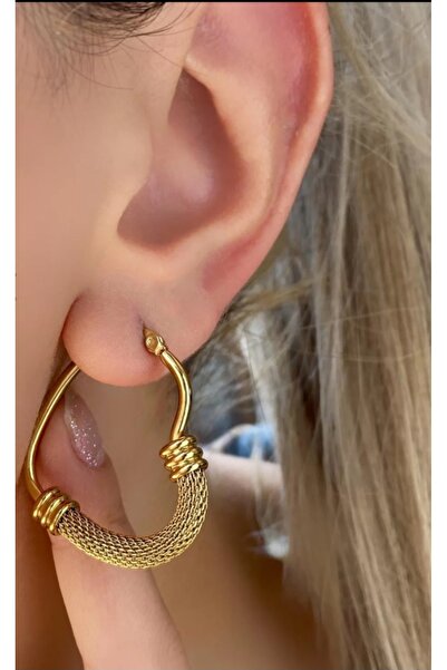 Aylish Bijuteri حلق ذهبي بتفاصيل قلب ذهبي