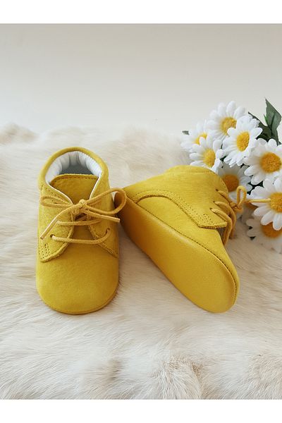 Hodore Genuine Leather Baby Boots Yellow