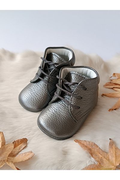 Hodore Platinum Genuine Leather Baby Booties