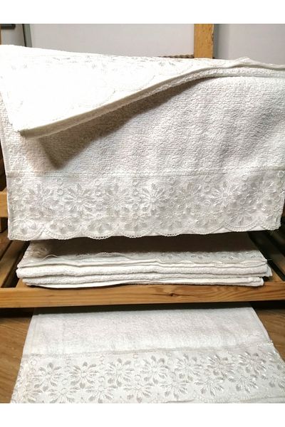 Neweste Hand and Face Towel Set of 6 Laced Towels Dowry Promise Engagement Wedding Circumcision Car Towel 40*75 Cm