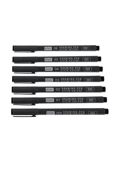KRAF مجموعة أقلام رسم فنية مكونة من 7 قطع