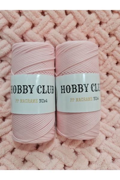 hobby club 2 PIECES POWDER 4 NO POLYESTER MACRAME MEDIUM THICK SUPLA AND BAG STRING CROCHET NO 3.5
