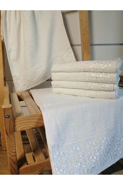 Neweste Hand and Face Towel Set of 6 Laced Towels Dowry Promise Engagement Wedding Circumcision Car Towel 40*75 Cm