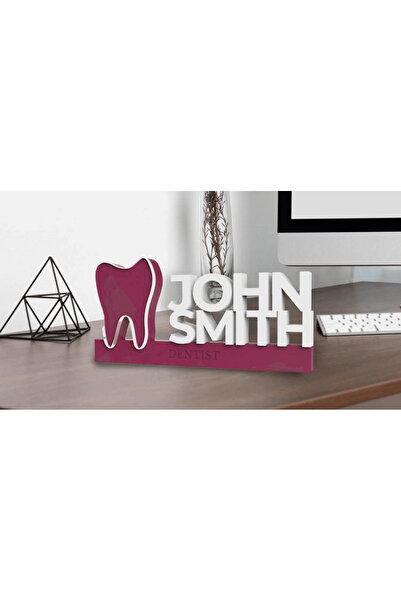 Genel Markalar İsme Özel 3 Boyutlu Dişçi Diş Hekimi Masa İsimliği Dişçi İsiml...