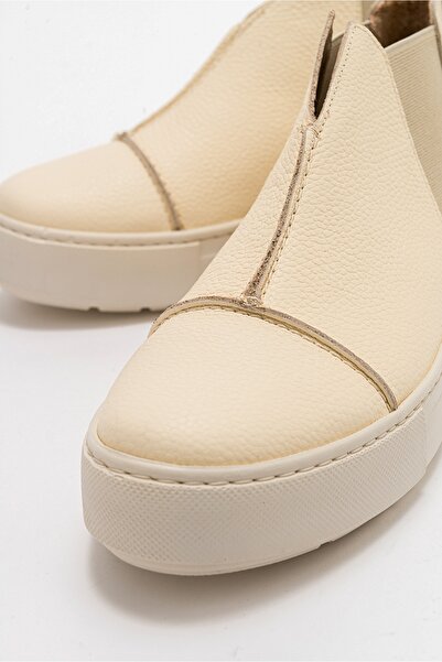 Luvi 110 Ecru Beige Bőr női tornacipő