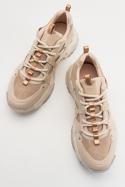LuviShoes Dámské sportovní tenisky LEONA Beige Rose