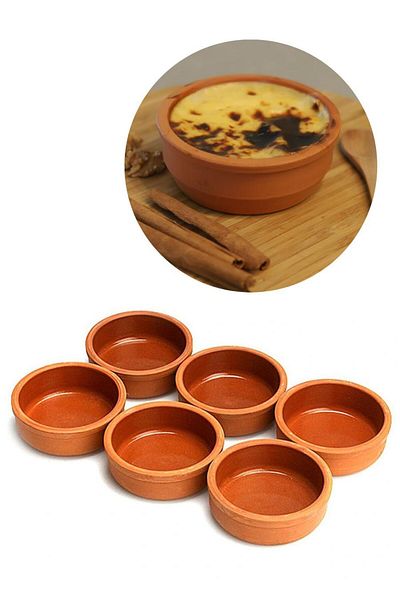 Grandgift 6-Piece Rice Pudding Bowl Quality Clay Casserole 6-Piece Rice Pudding Bowl Small Oven Casserole Handmade