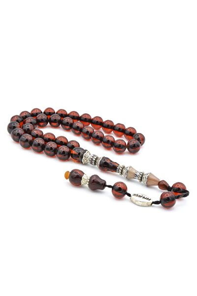 Murty99 Mărgele de rugăciune din alamă Nakkaş İmameli Glob Brown Crimp Amber