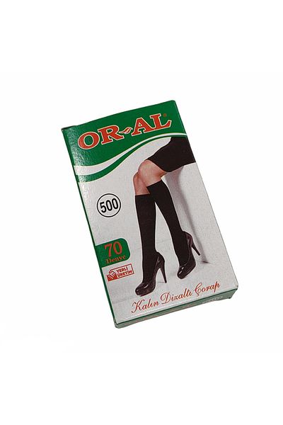 ORAL Or-Al Women's Knee-Length 70 Den Black Thick No-Show Socks
