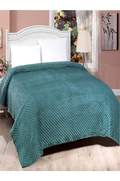 MİNK 500 Petrol Green Mink Blanket - All Season Bud XL Battal