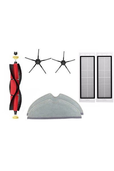 Popüler Σετ αναπλήρωσης μαύρης ηλεκτρικής σκούπας Roborock 1-7 τεμαχίων - Συμβατό με S50 S55 S6 E20 E35 S5 MAX