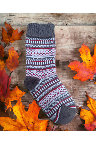 Shopiolog Изключително дебели зимни вълнени чорапи с шарки и скандинавски дизайн