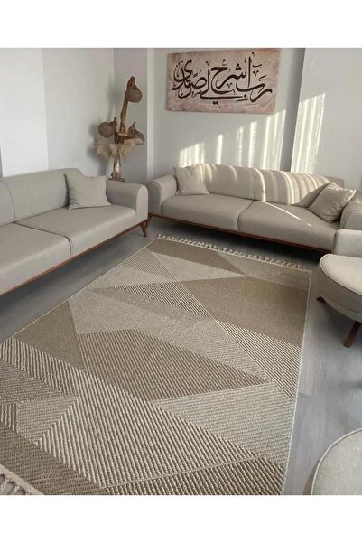 MEVAHALI Eko Halı Soho Sh 08 Beıge Hav Toz Vermez Hasır Dokuma Modern Makine ...