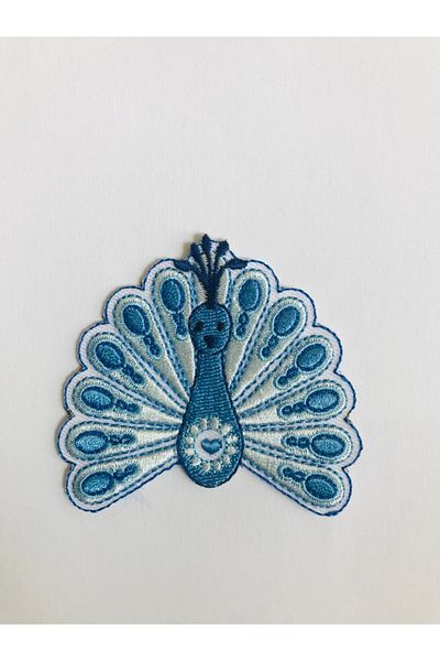 Self Casa Armament țesut care se lipsește cu fier de călcat - Patch - Patch Blue Peacock Motiv de călcat