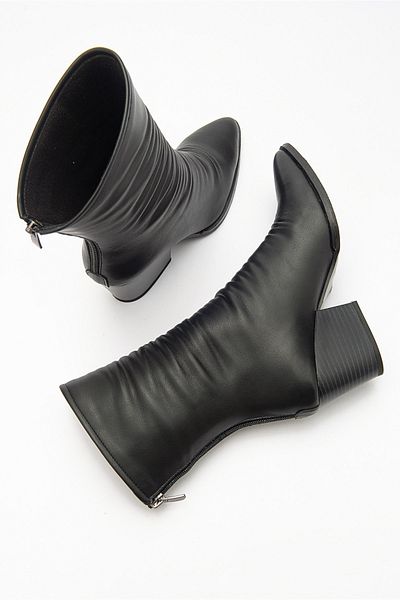 LuviShoes Γυναικείες μπότες LAVAL Black Skin