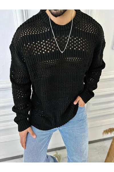elkumoda Pulover supradimensionat din bumbac natural - Tăiere lejeră