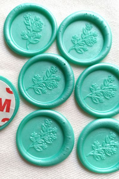 Dekorden Adhesive wax seal - Aqua green 50 pieces