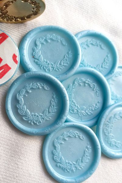Dekorden Ready wax seal - Blue pearl 50 pieces
