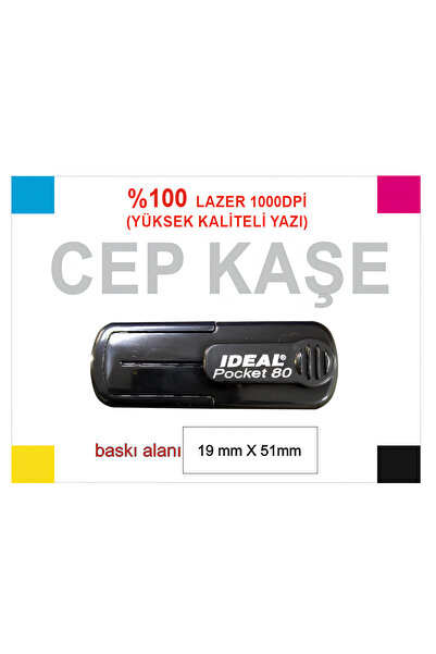 Sırdaş Siyah Cep Kaşe LAZER (KALİTE %100) YAZI DAHİL Mavi Mürekkepli ID80