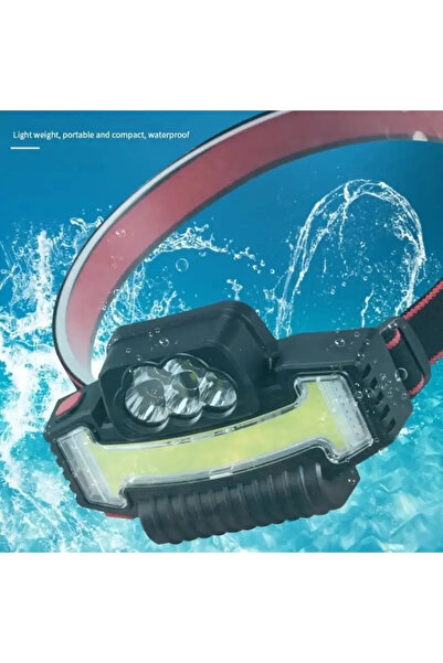 LED HEADLIGHT W685-5 Çok Fonksiyonlu Kafa Lambası 5 Led Kafa Feneri Çakarlı Ş...
