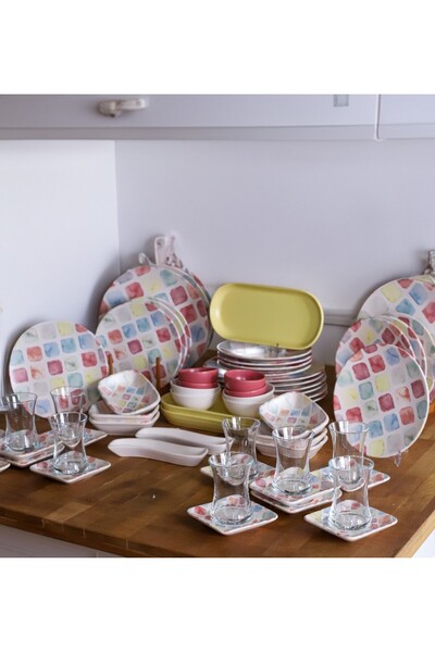 Keramika Takım Kahvaltı Colors 65 Parça 12 Kişilik