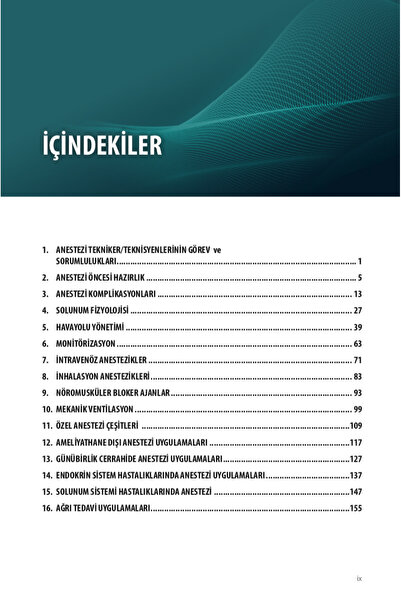 Ema Tıp Kitabevi Teknisyenler Teknikerler ve Sağlık Okulları için Anestezi Temel Bilgiler