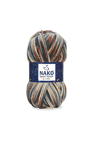 NAKO Sportwool Şenlik 87738 Kalın Atkı Bere ipi 100 gr
