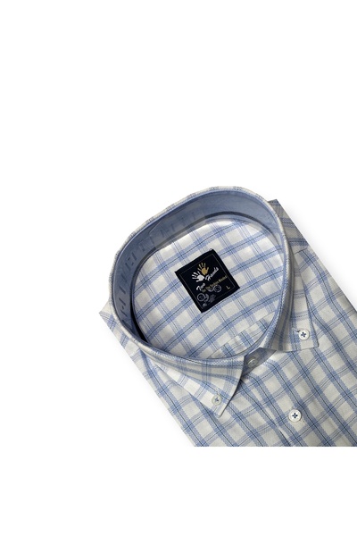 TWO HANDS Чоловіча класична сорочка з довгими рукавами, однією кишенею, картатою клітинкою та бавовняною тканиною 463