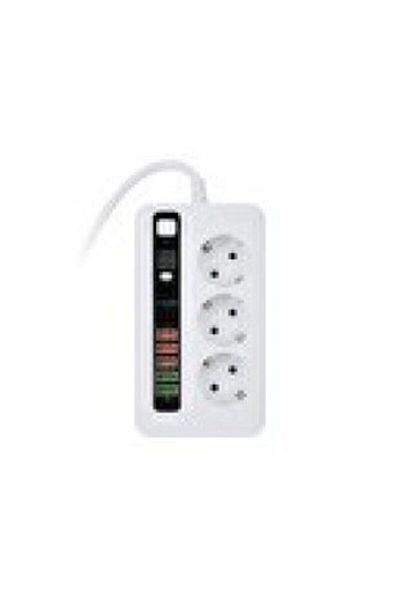 Paleon مقبس ذكي USB أبيض مكون من 3 قطع - 5 كابلات تمديد مع إمكانية ضبط الوقت والحماية الحالية