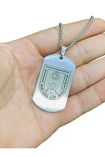 Kuyumcudan Kara Harp okulu Logolu Çelik kolye