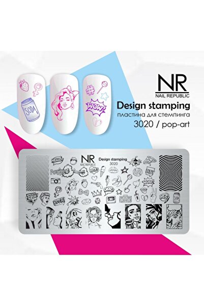 Nail Republic Stamping Plaka 3020 – Pop Art Desenli Nail Art Damgalama Plakas...