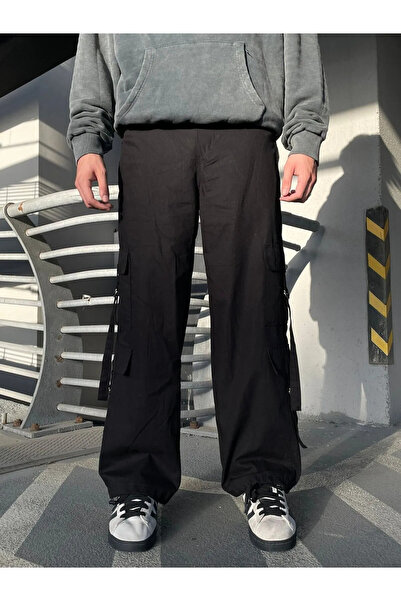 Gofeel Y2k Askı Detaylı Oversize Baggy Tech Pantolon